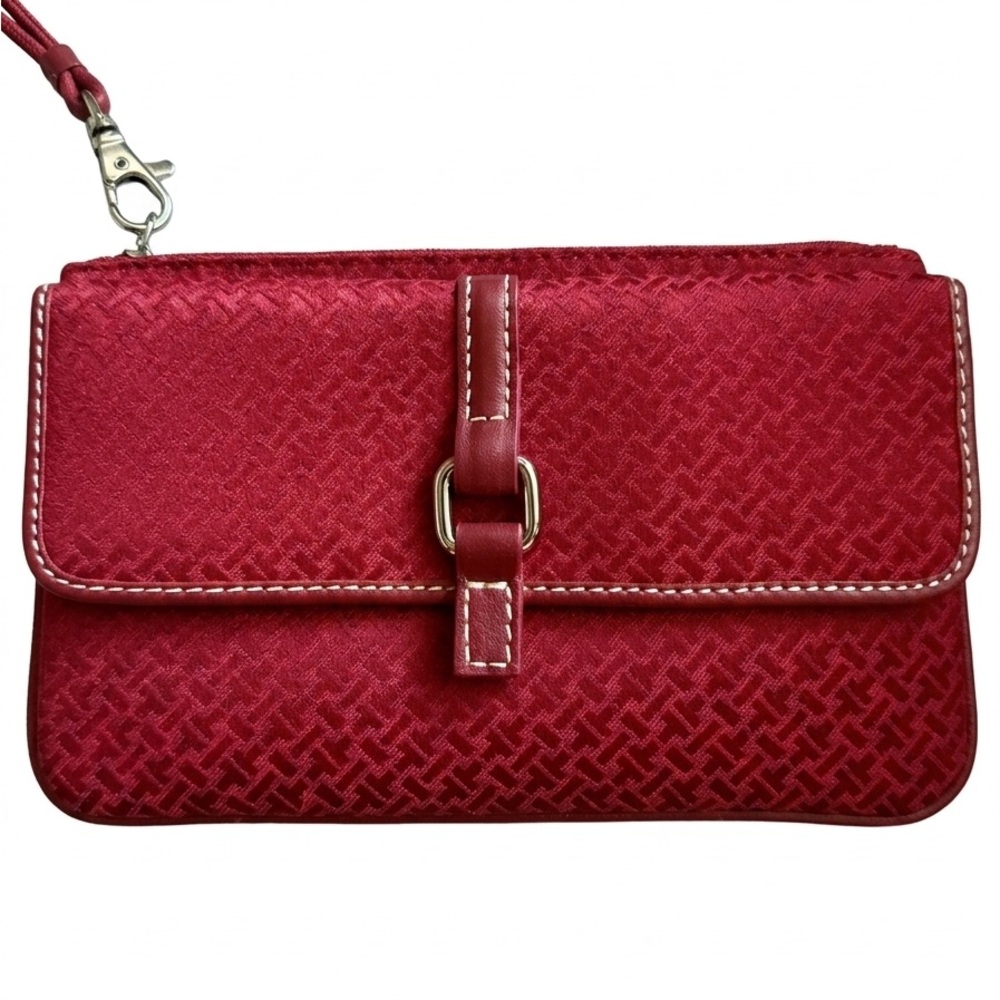 Talbots Red Wristlet Clutch Bag - Sleek Textured Design
